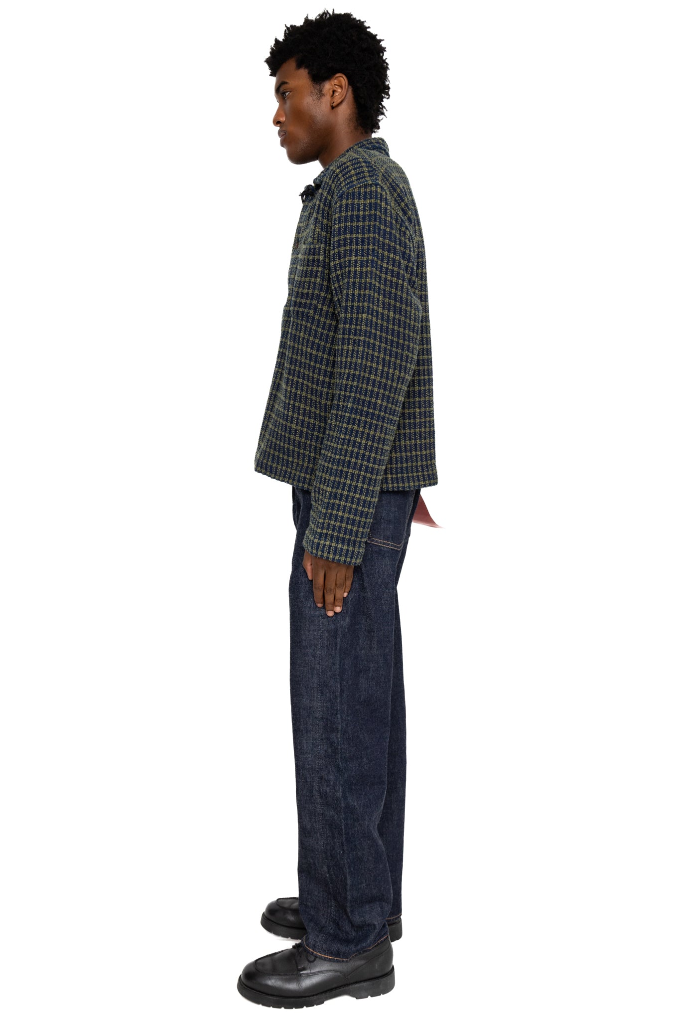 Shirt Jacket (Blue in Green Fit) - Navy x Olive
