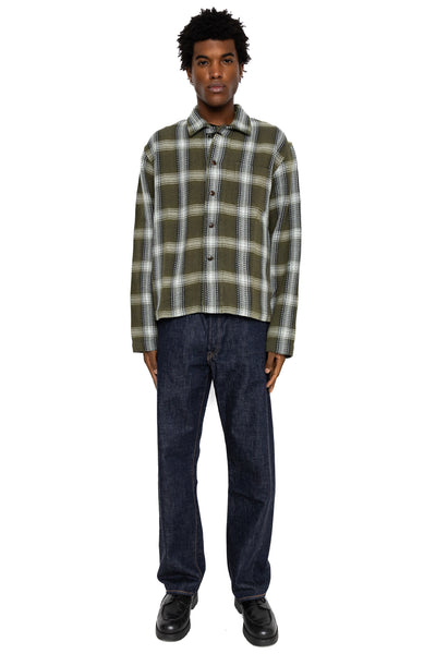 Shirt Jacket (Blue in Green Fit) - Olive Check