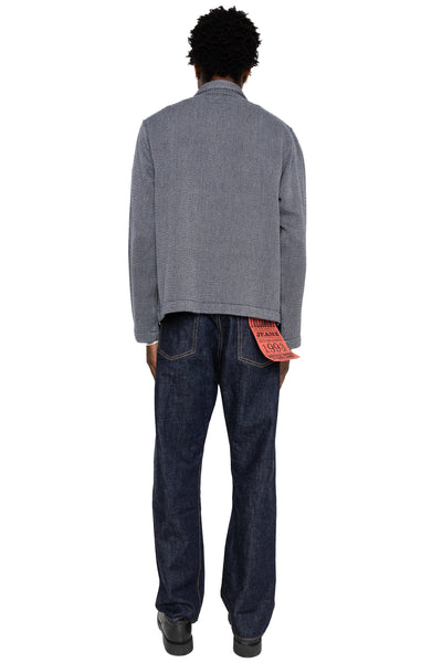 Shirt Jacket (Blue in Green Fit) - Navy Chevron Weave