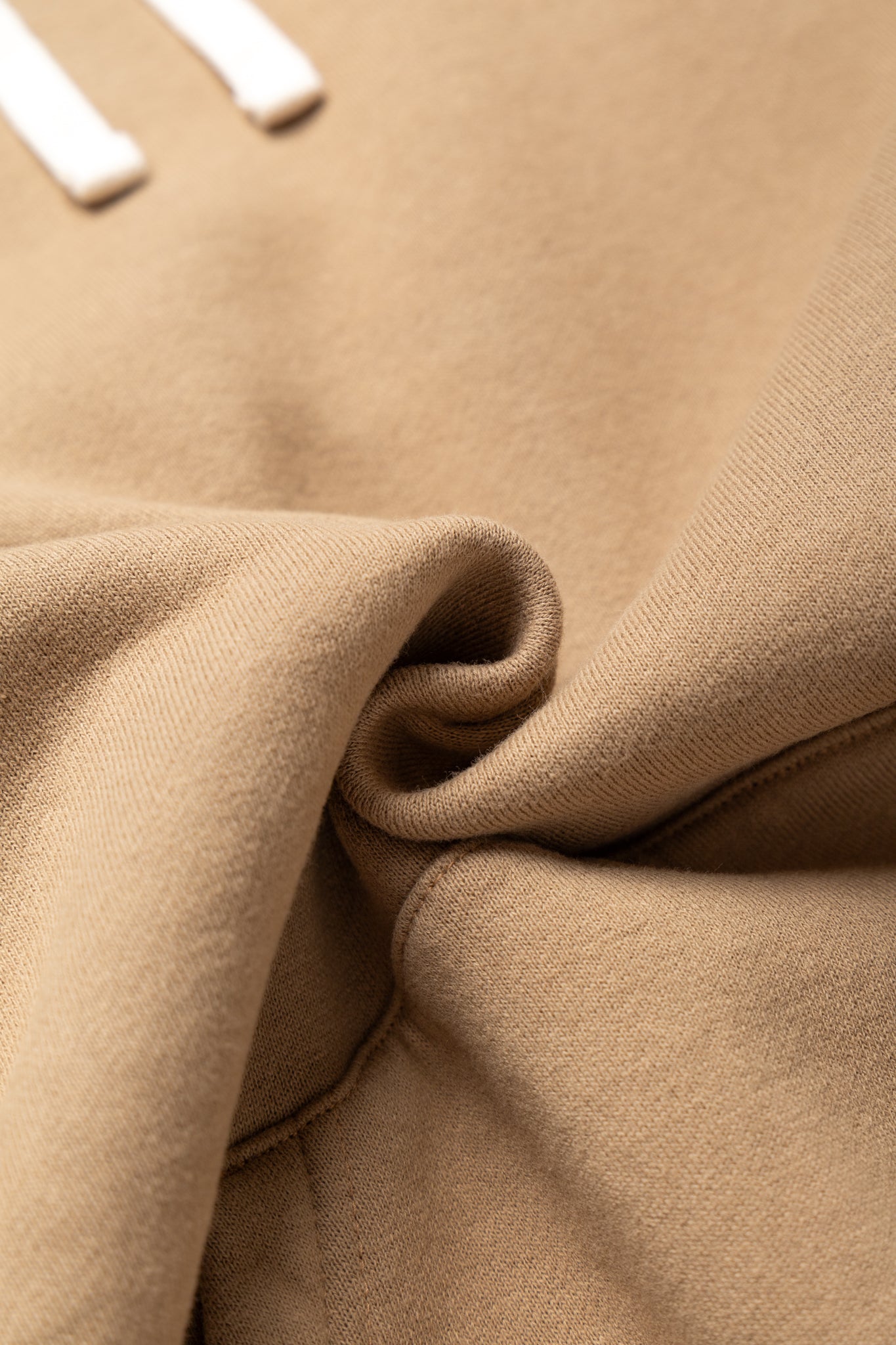 Sweat Pullover Hoodie Raised Back - Khaki