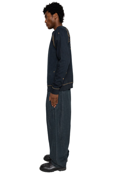 Pleated Trousers - Midnight Indigo