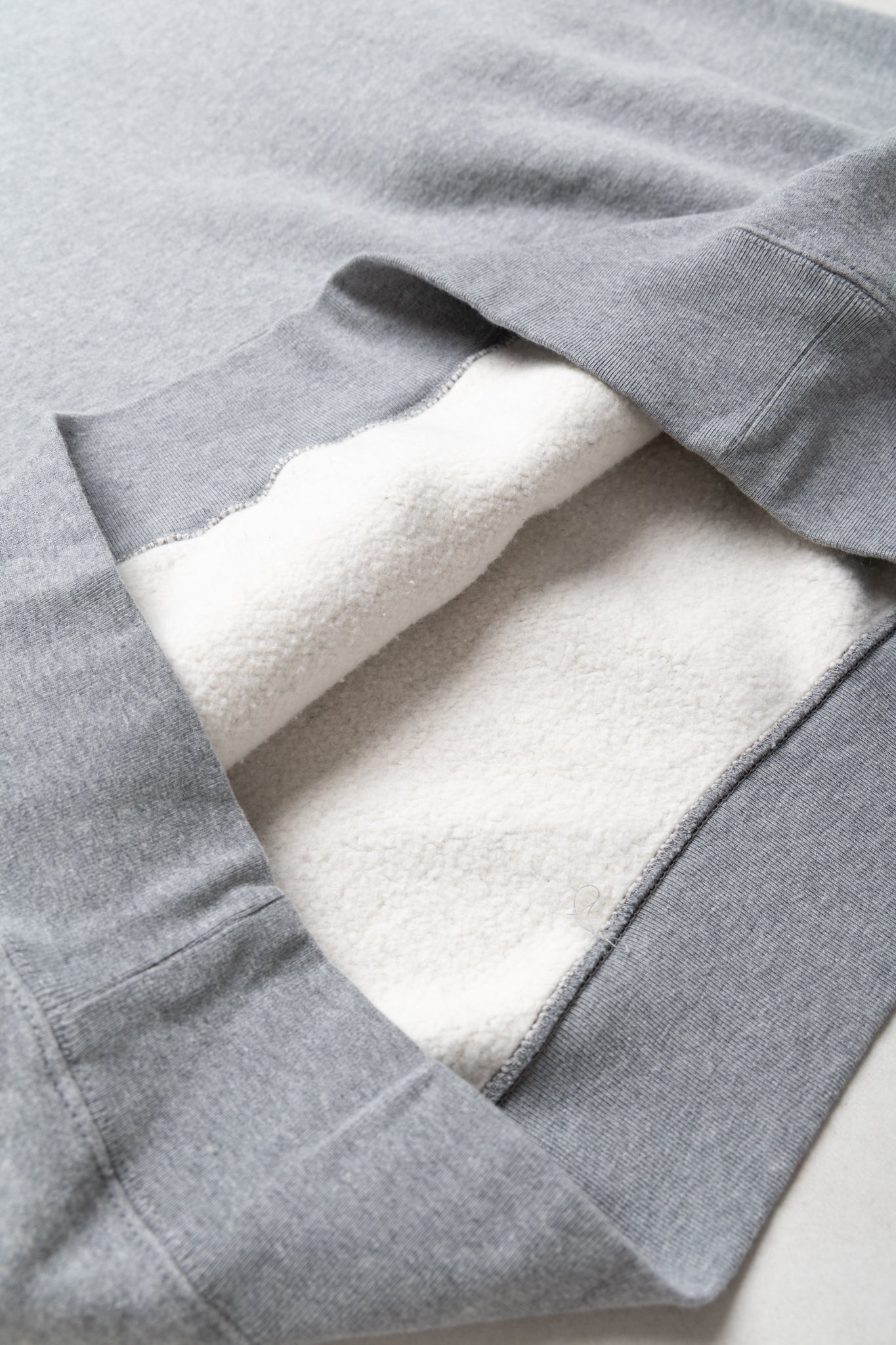 Sweat Pullover Hoodie Raised Back - Grey