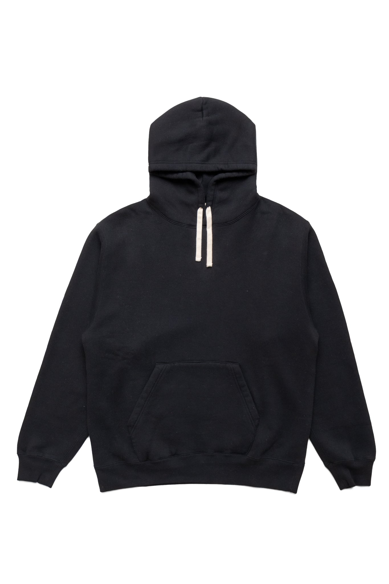 Sweat Pullover Hoodie Raised Back - Black