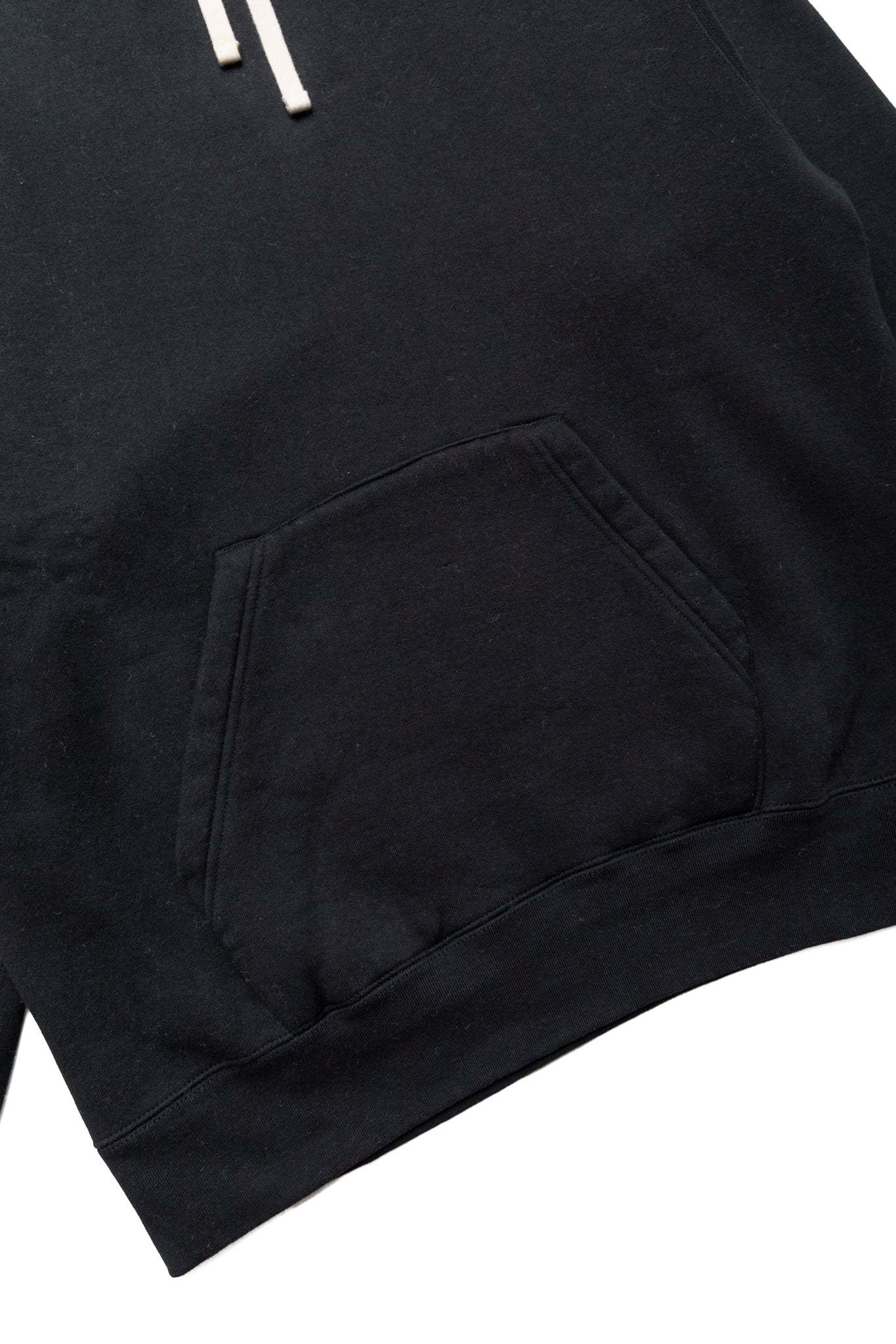 Sweat Pullover Hoodie Raised Back - Black
