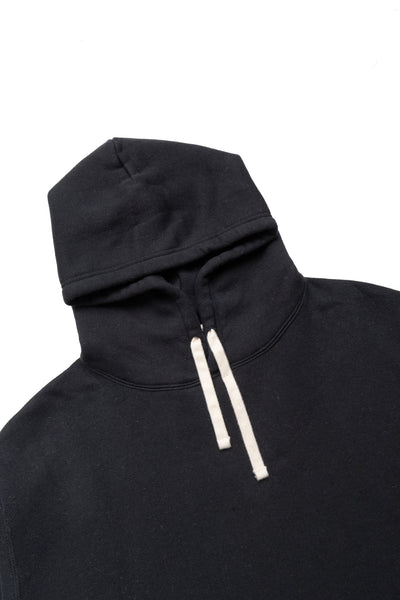Sweat Pullover Hoodie Raised Back - Black