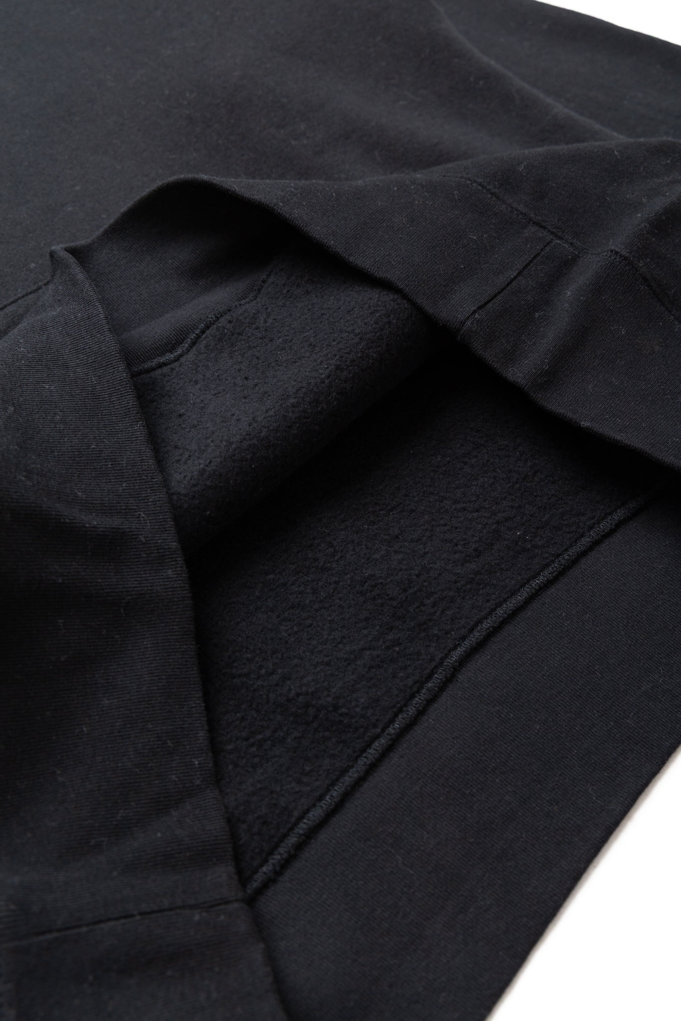 Sweat Pullover Hoodie Raised Back - Black