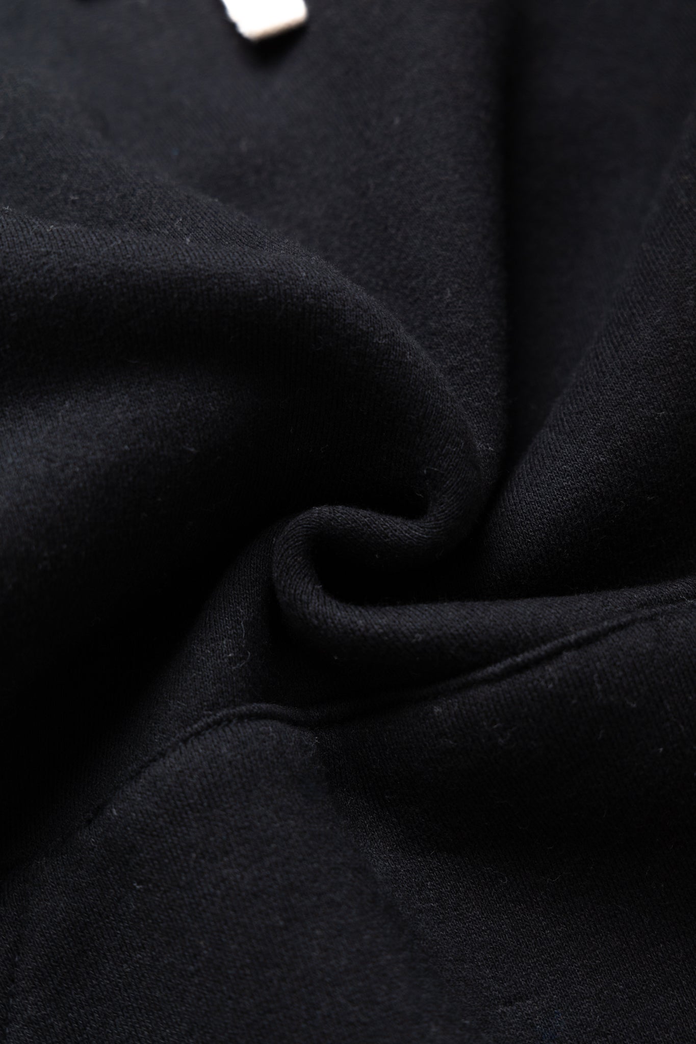 Sweat Pullover Hoodie Raised Back - Black