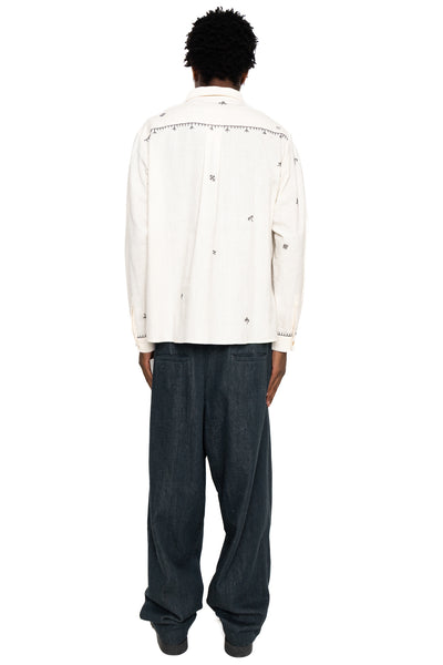 Hand Embroidered Shirt - Ecru