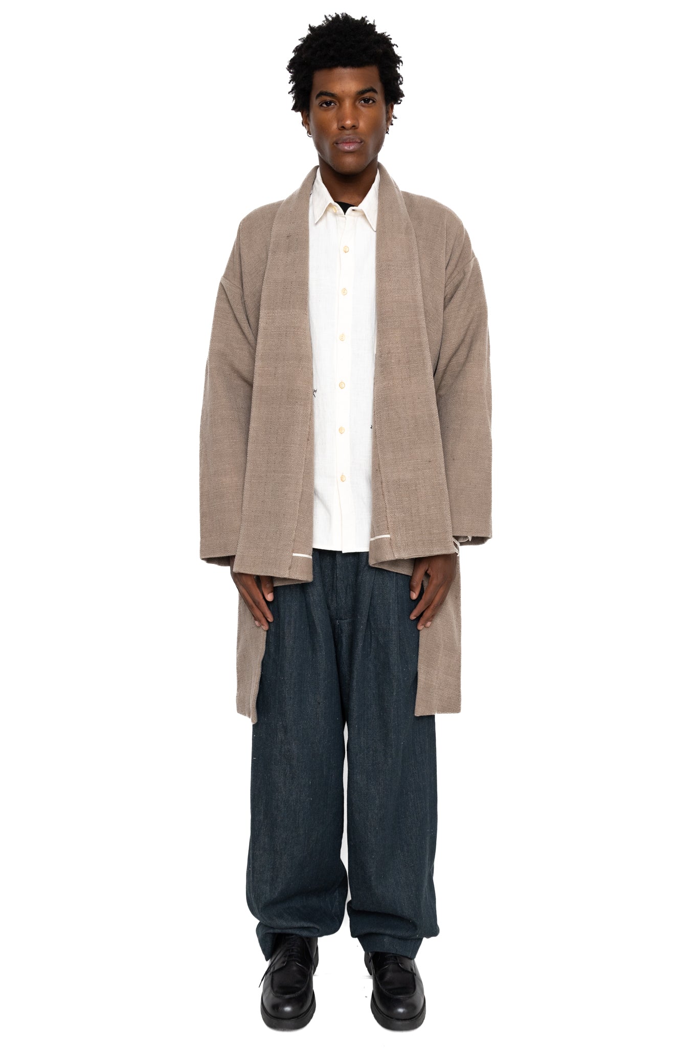 Kimono Wool Coat - Charcoal