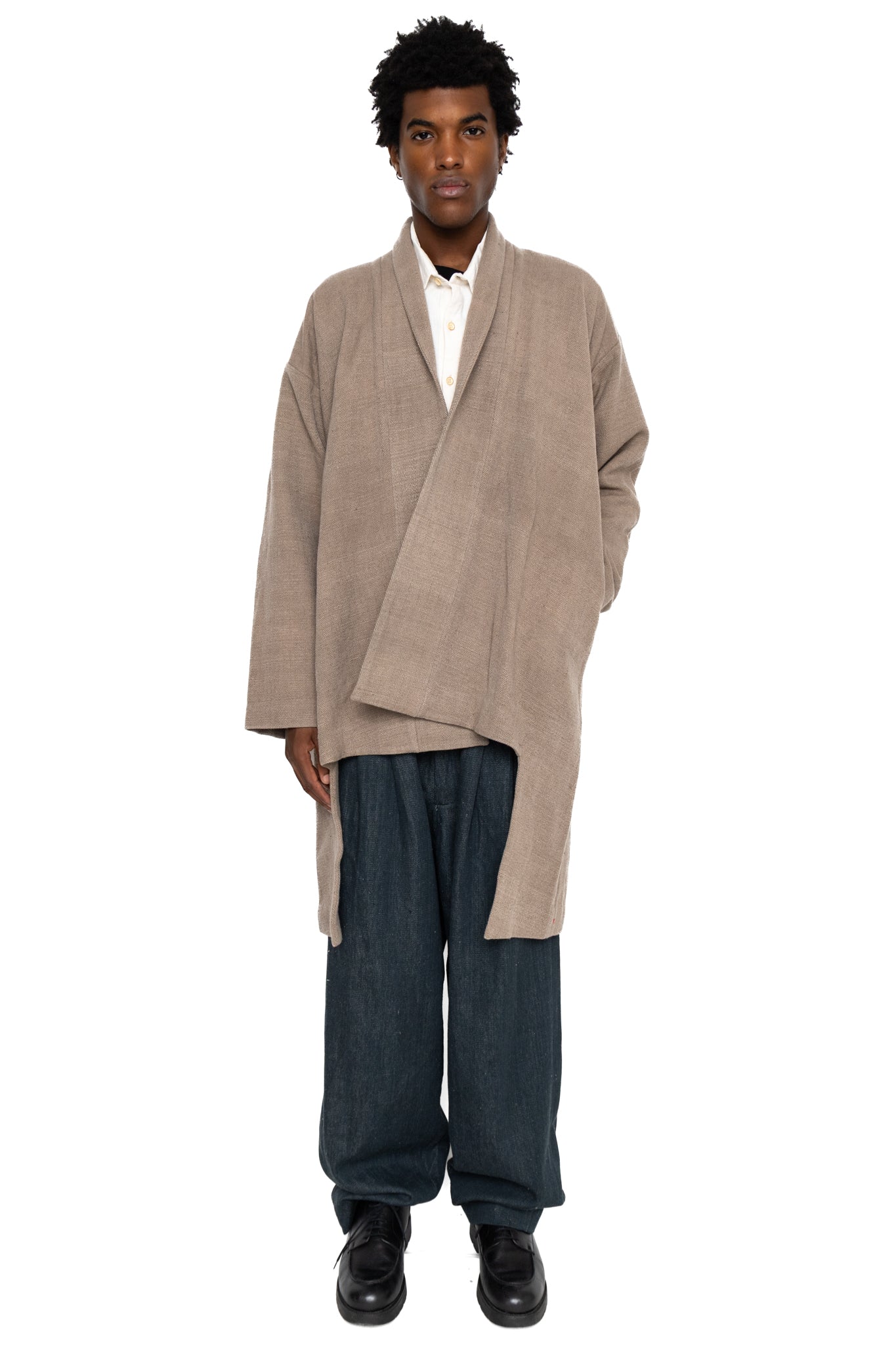 Kimono Wool Coat - Charcoal