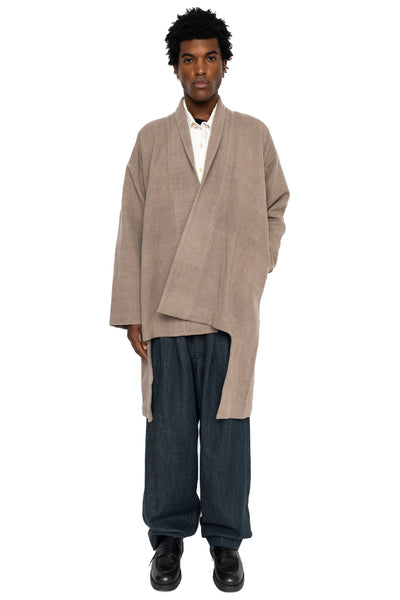 Kimono Wool Coat - Charcoal
