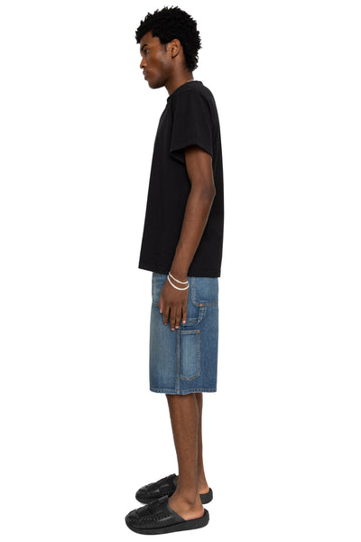 Double Knee Denim Work Shorts - Faded
