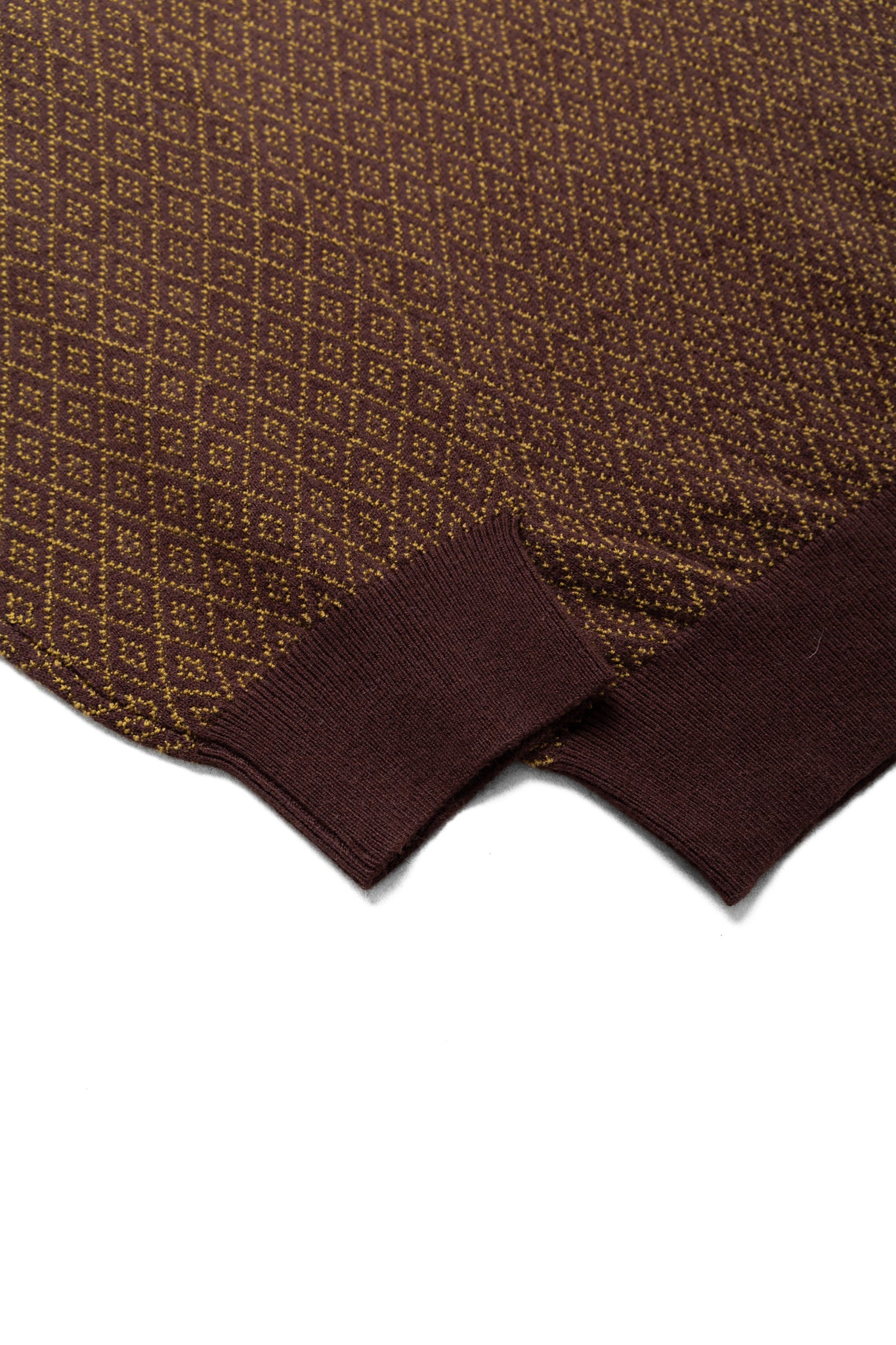 Knit Polo Diamond Pattern - Brown