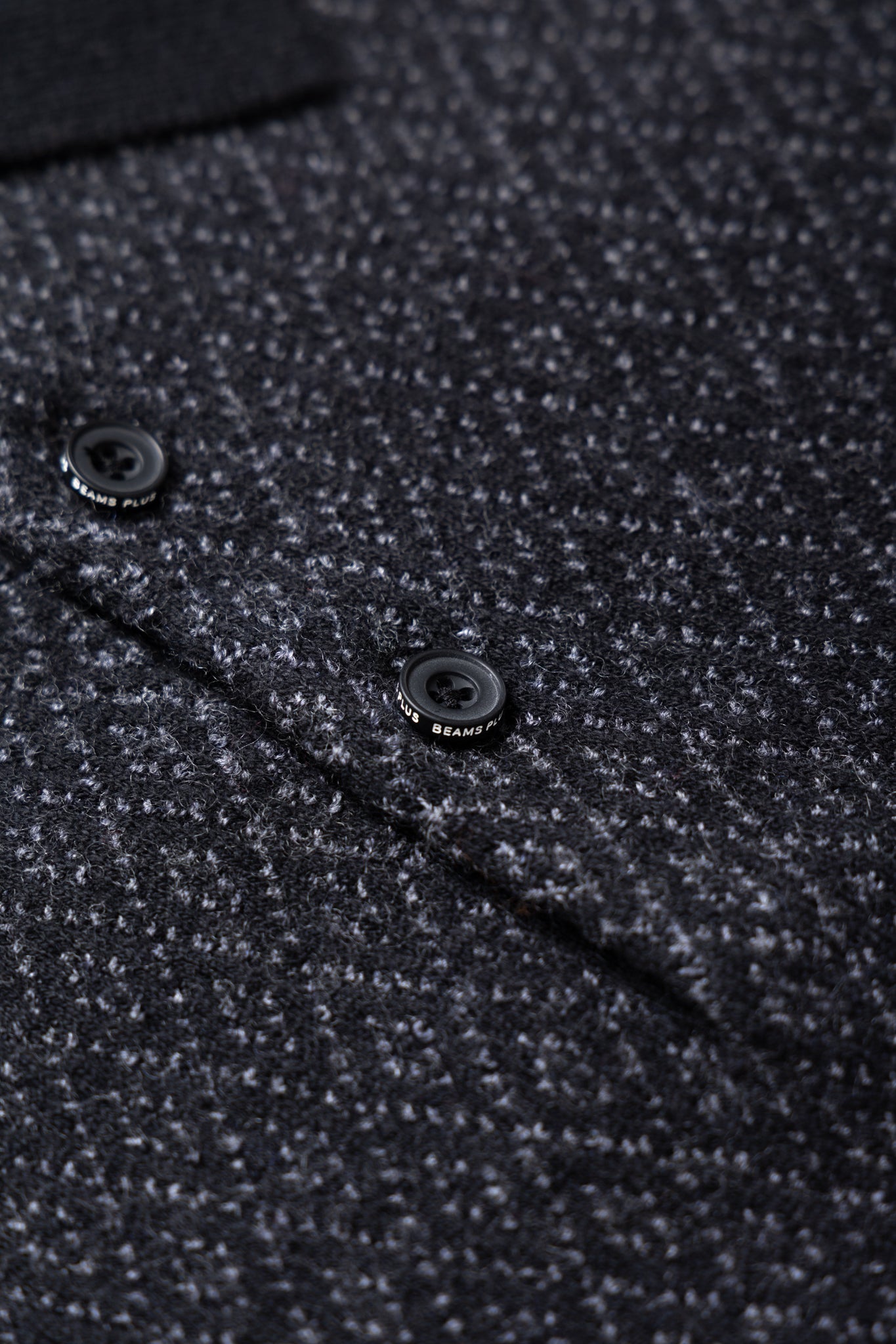 Knit Polo Diamond Pattern - Black