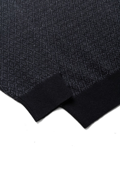 Knit Polo Diamond Pattern - Black