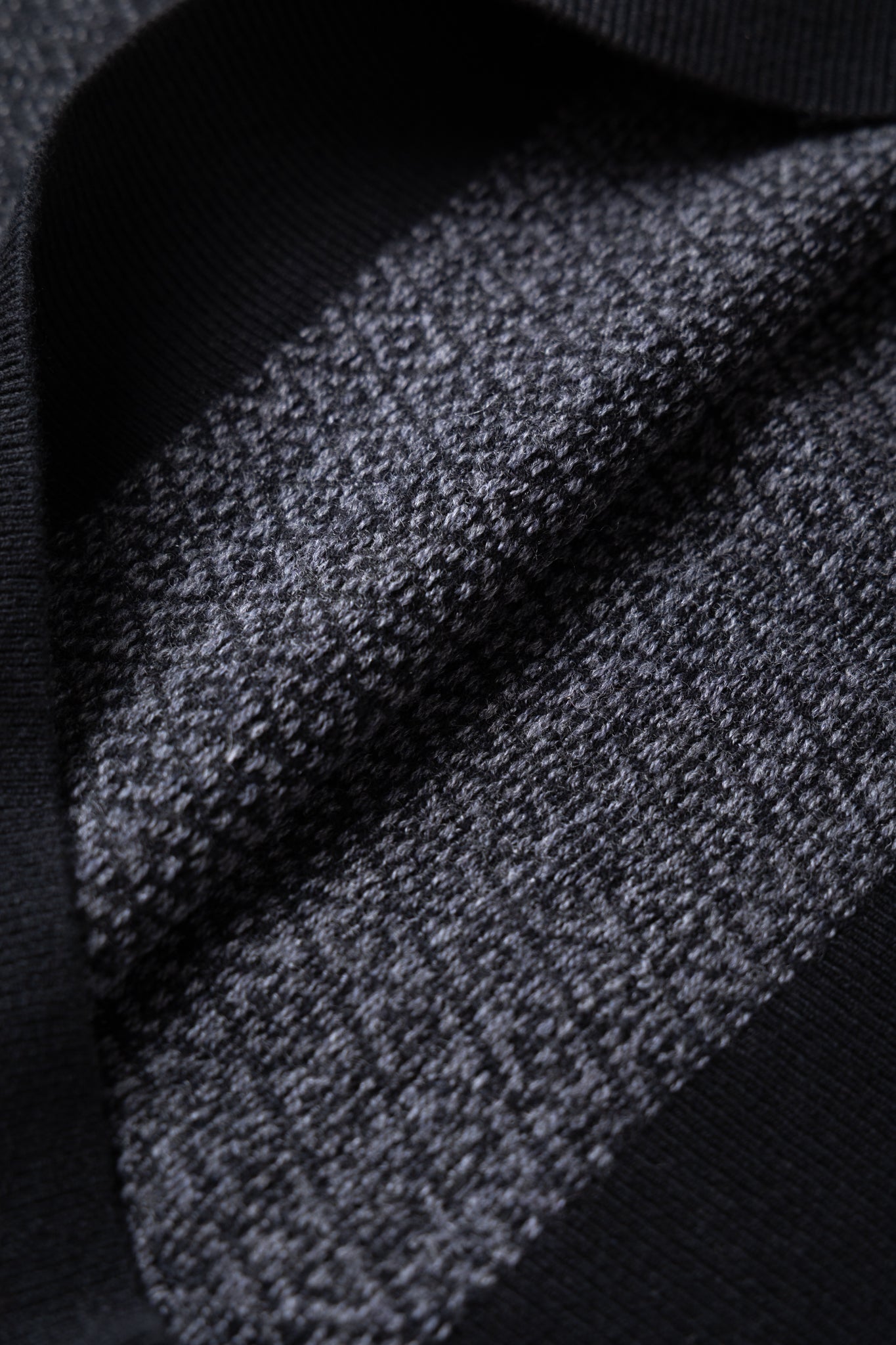 Knit Polo Diamond Pattern - Black