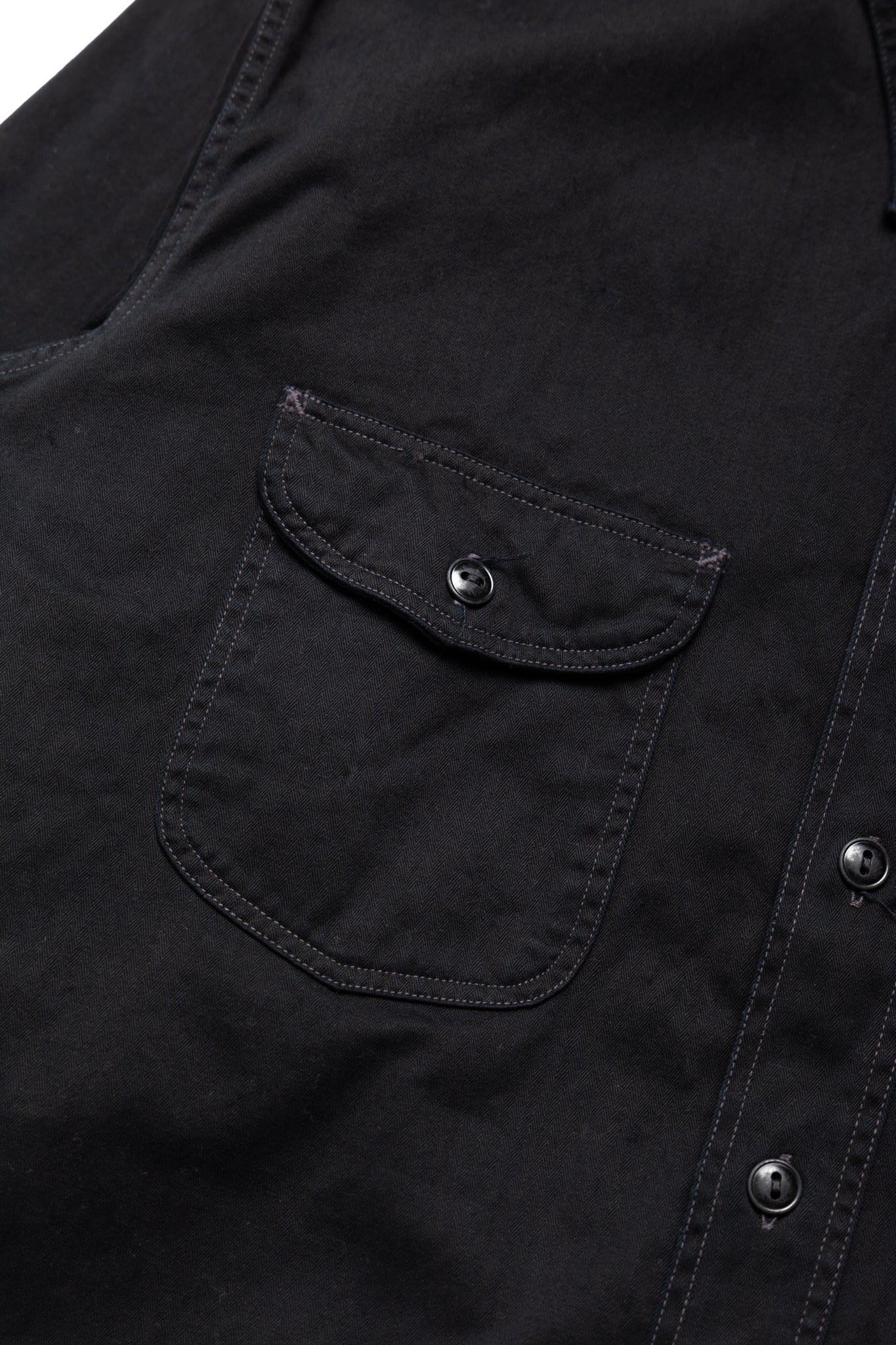 L/S Herringbone Work Shirt - Black