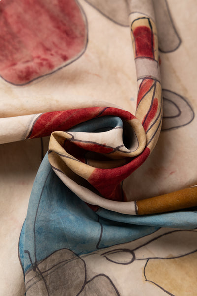 Hand Painted Handkerchief - Whiskey Gold