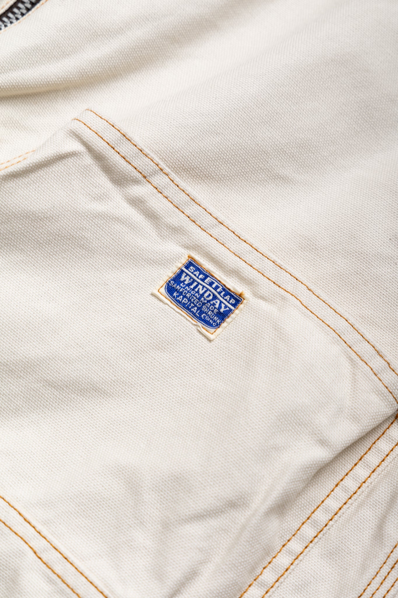 Light Canvas ZIPPER Wide LUMBER Pants - Ecru