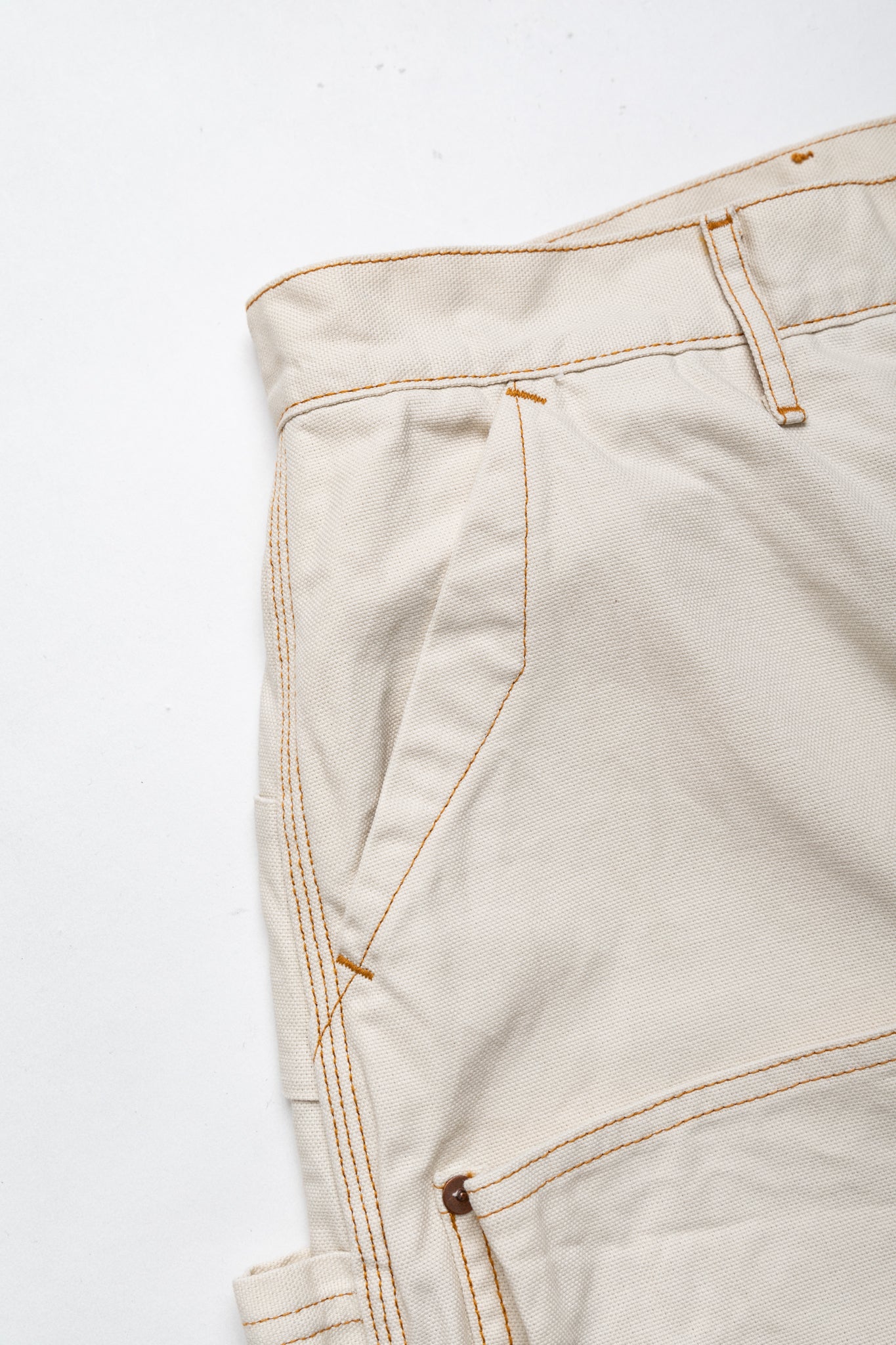 Light Canvas ZIPPER Wide LUMBER Pants - Ecru