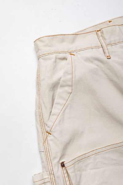 Light Canvas ZIPPER Wide LUMBER Pants - Ecru