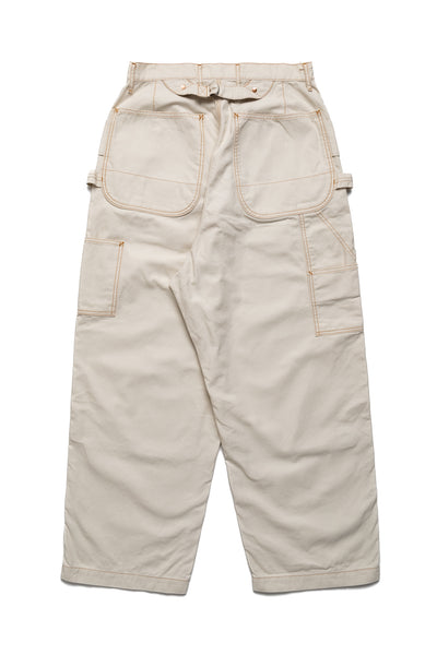 Light Canvas ZIPPER Wide LUMBER Pants - Ecru
