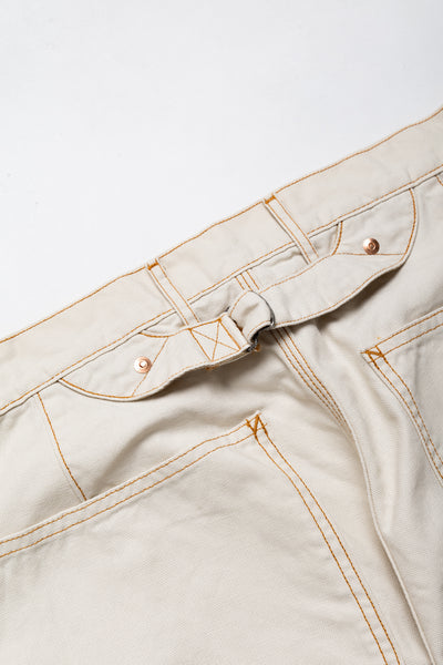 Light Canvas ZIPPER Wide LUMBER Pants - Ecru