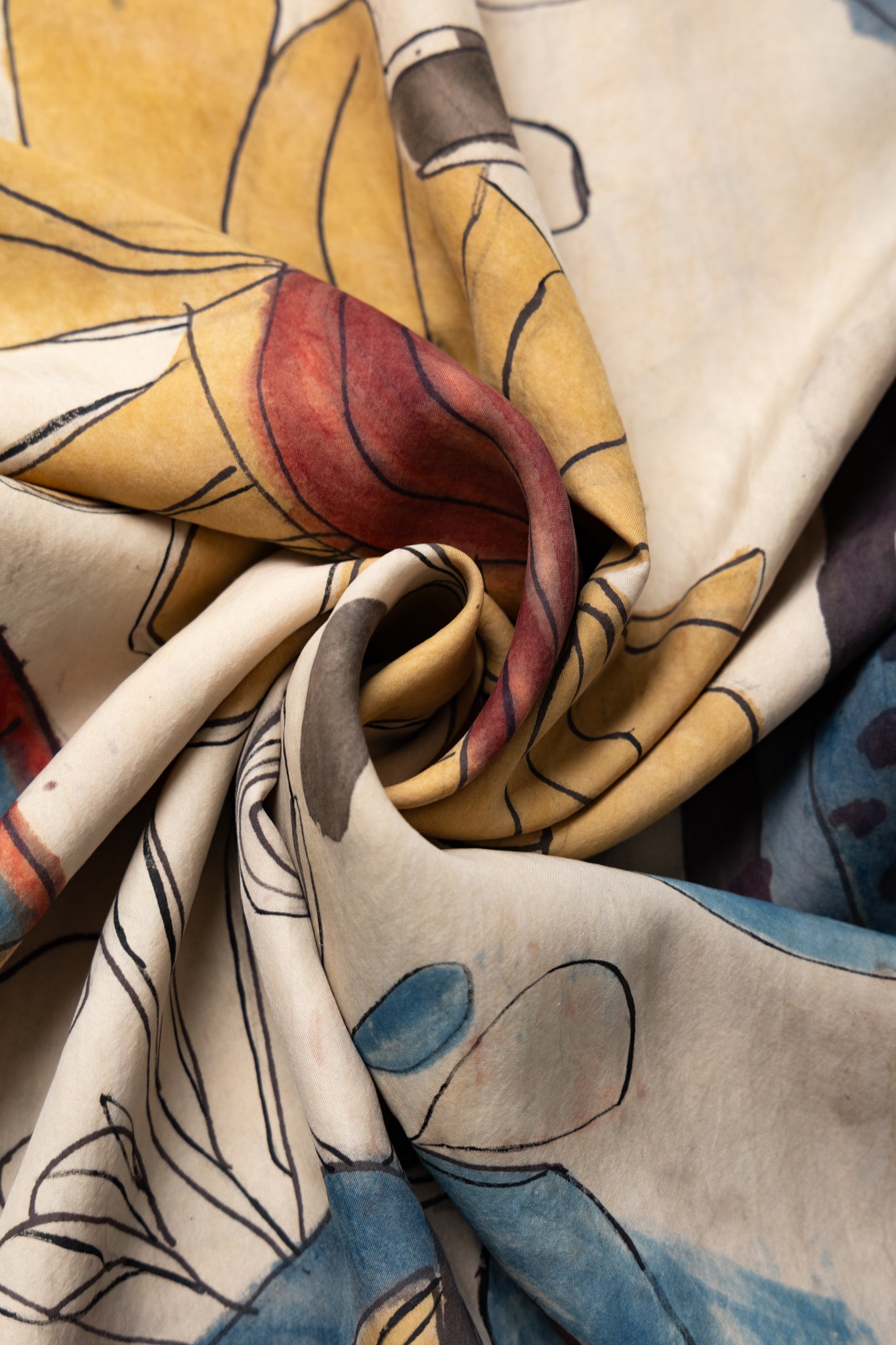 Hand Painted Scarf - Whiskey Gold
