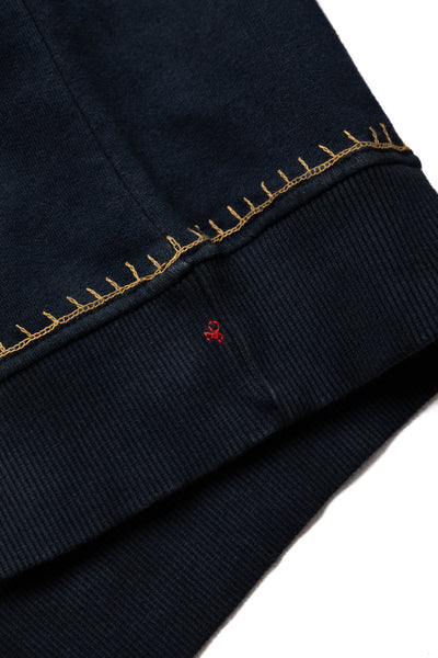 Crewneck Sweatshirt With Embroidery - Midnight Indigo