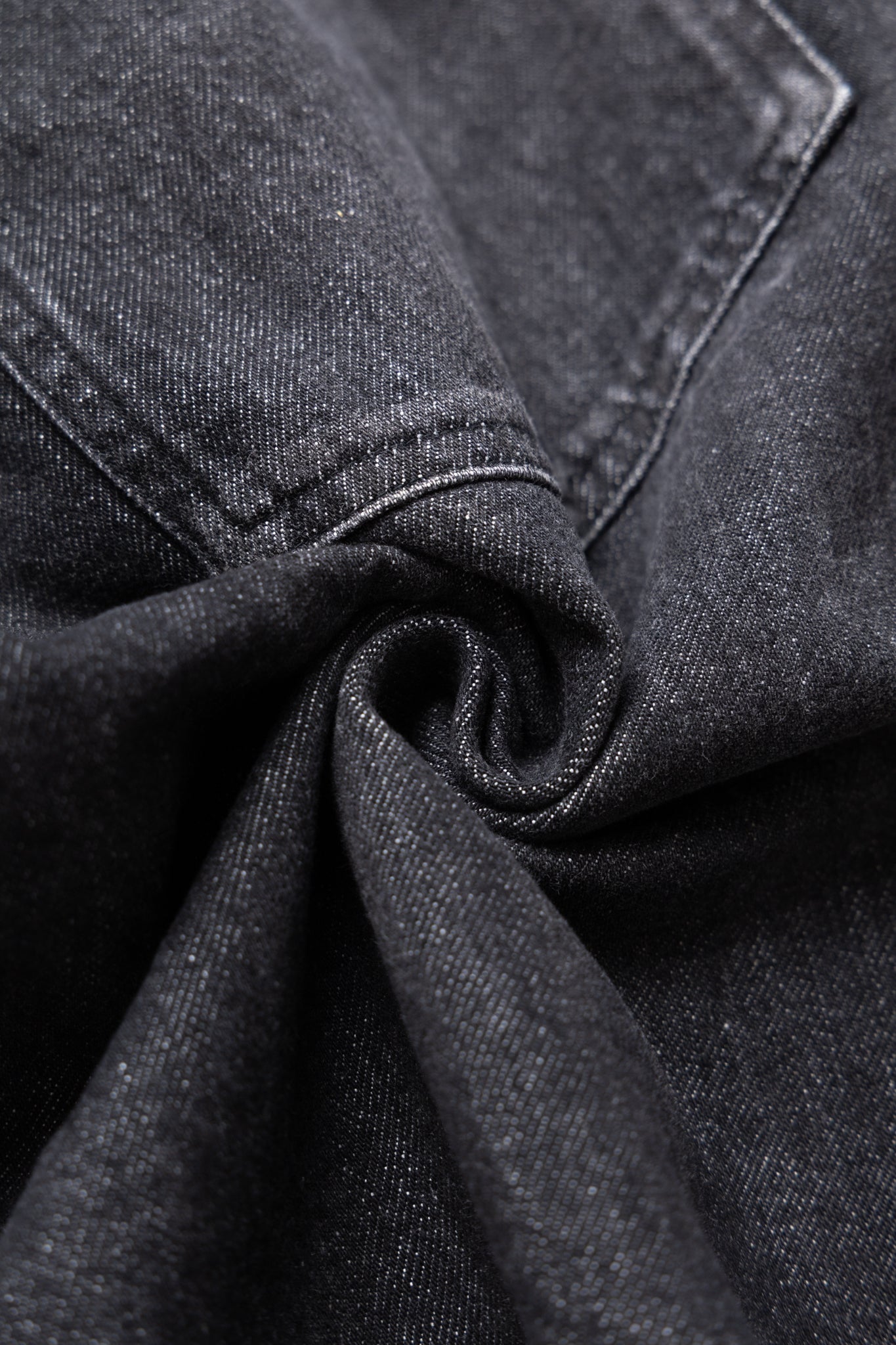 Circular Short Pants Denim Damaged - Black