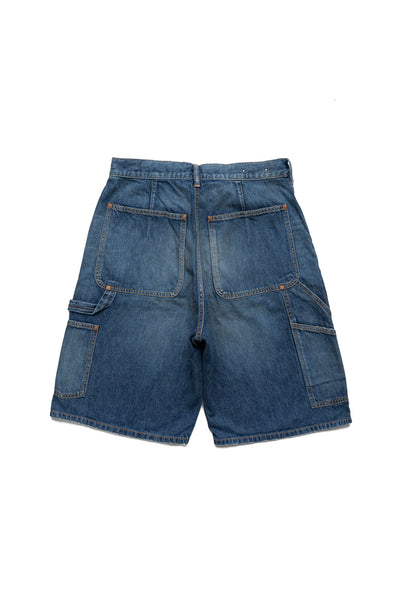 Double Knee Denim Work Shorts - Faded