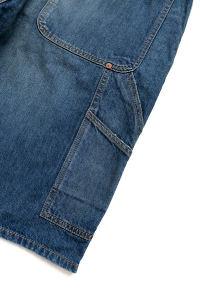 Double Knee Denim Work Shorts - Faded