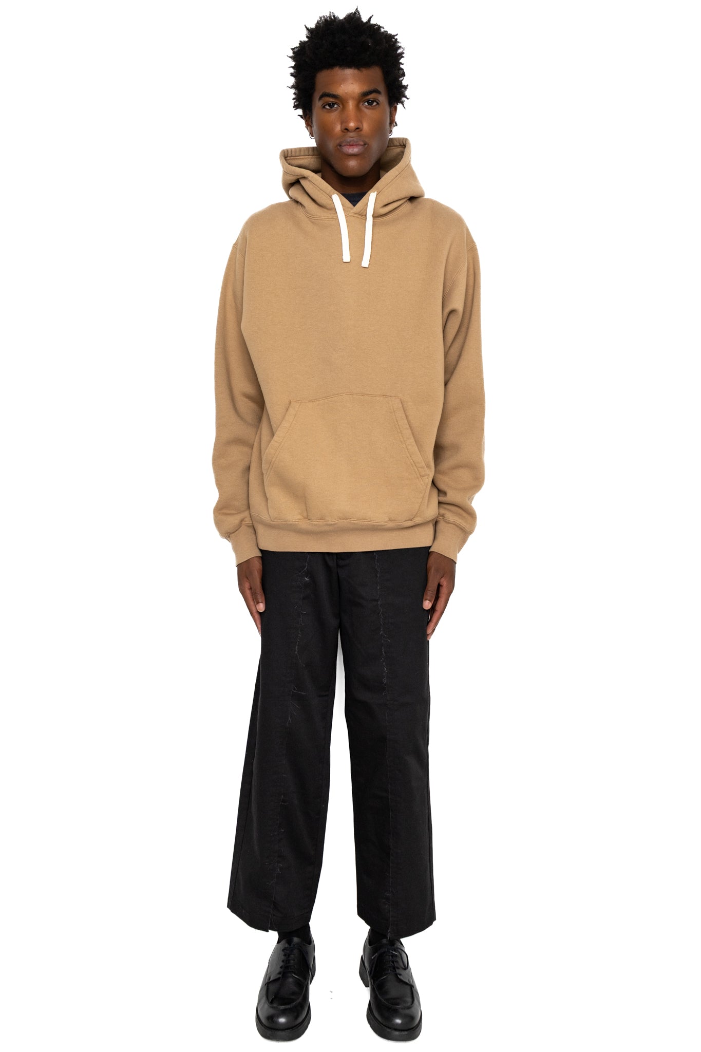Sweat Pullover Hoodie Raised Back - Khaki