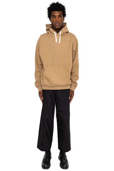 Sweat Pullover Hoodie Raised Back - Khaki
