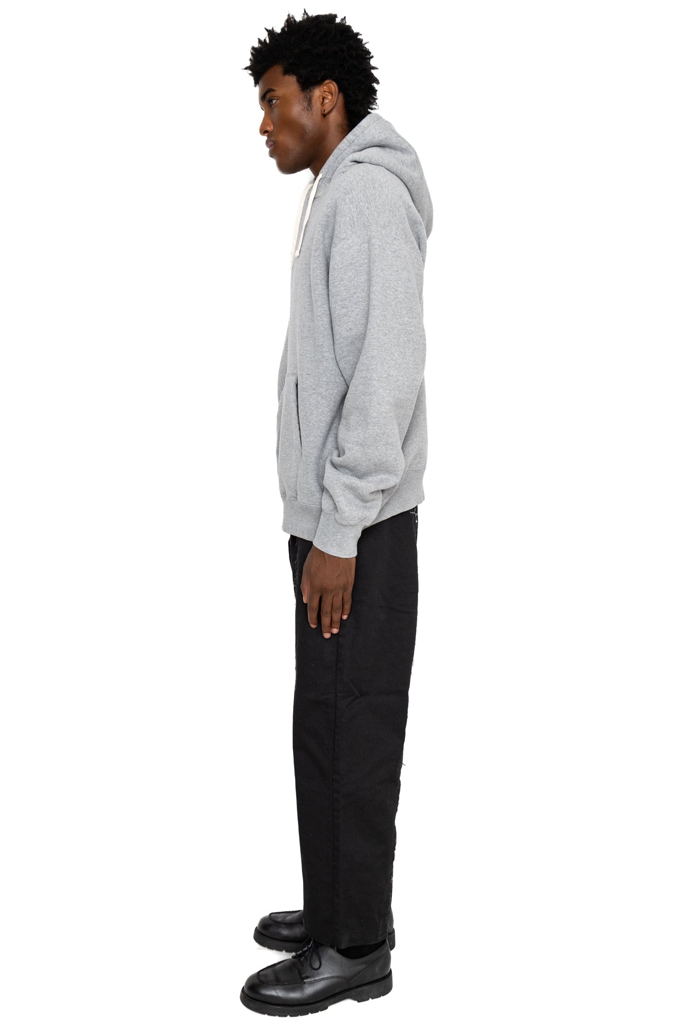 Sweat Pullover Hoodie Raised Back - Grey