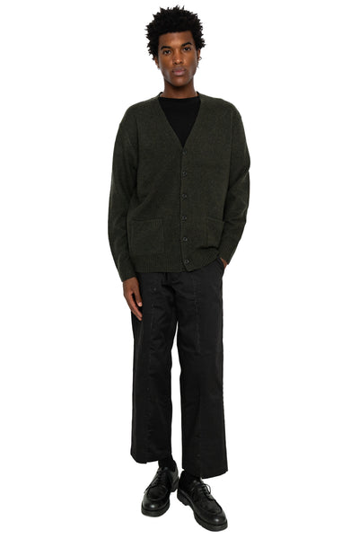 Cardigan Elbow Patch 7G - Olive