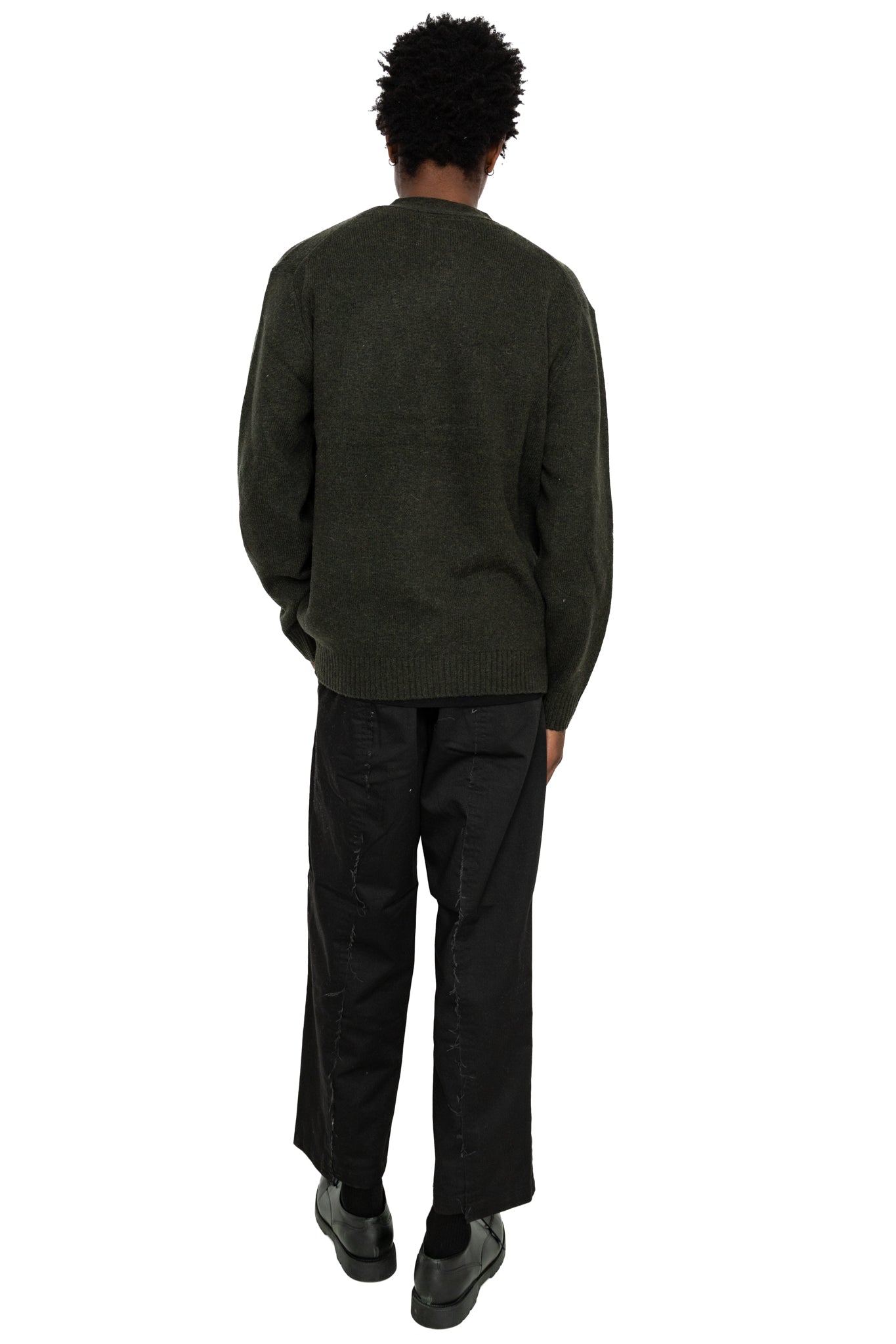 Cardigan Elbow Patch 7G - Olive