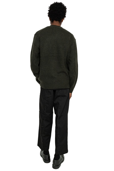 Cardigan Elbow Patch 7G - Olive