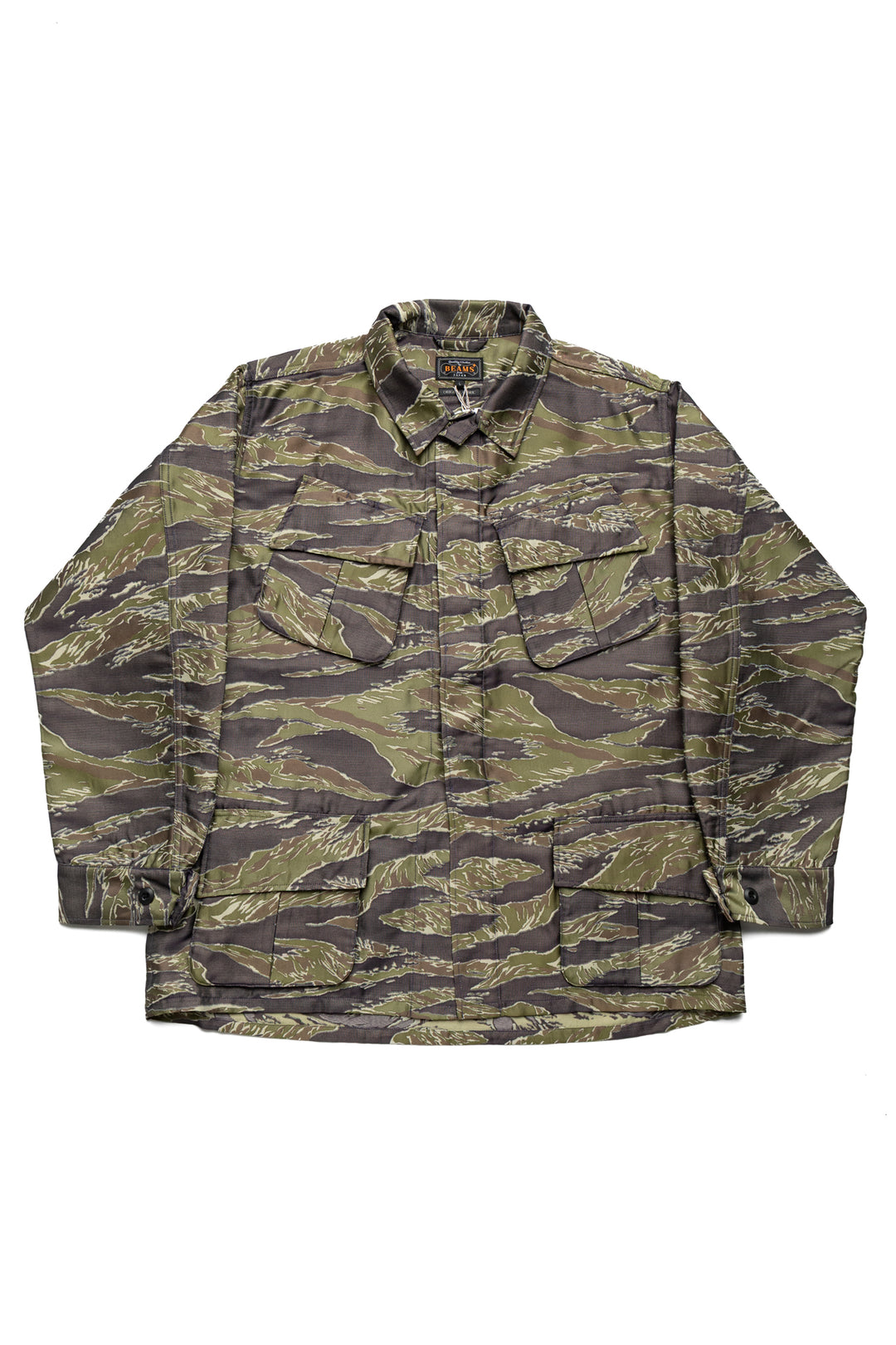BEAMS PLUS MIL Fatigue Jacket Tiger Stripe Mesh Jacquard – BLUE IN