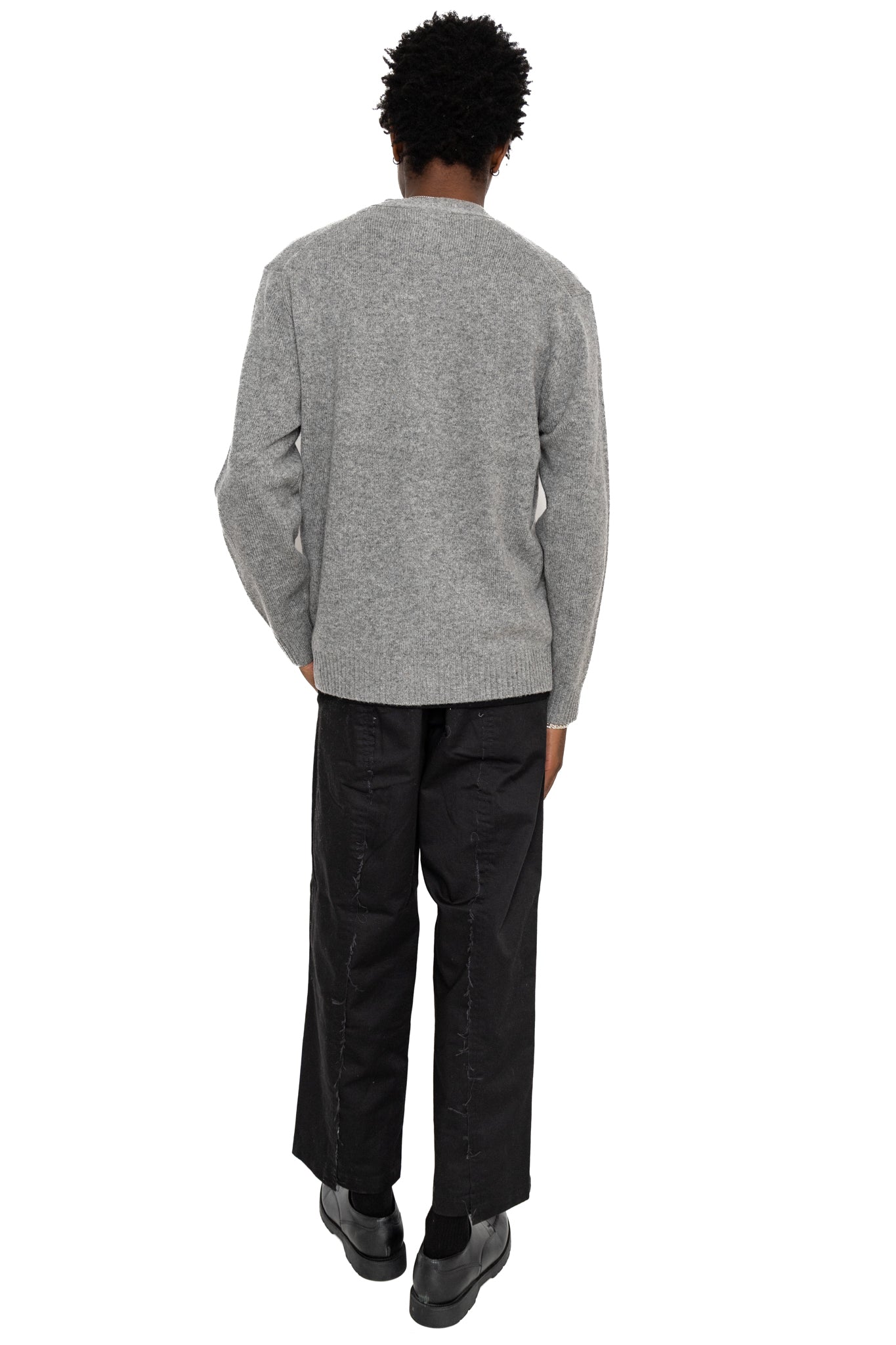 Cardigan Elbow Patch 7G - Grey