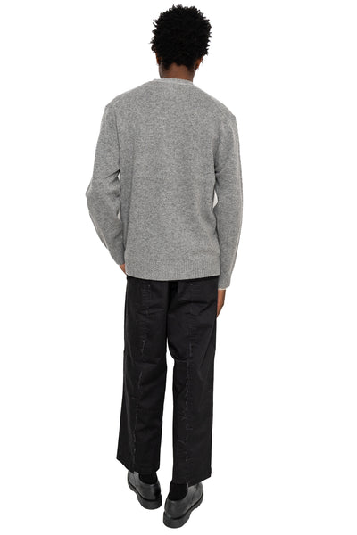 Cardigan Elbow Patch 7G - Grey