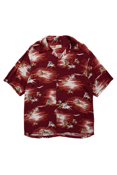 Rayon KAMIKAZE Aloha Shirt - Burgundy
