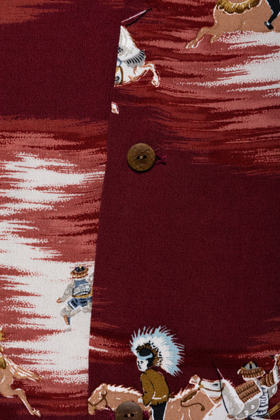 Rayon KAMIKAZE Aloha Shirt - Burgundy