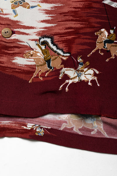 Rayon KAMIKAZE Aloha Shirt - Burgundy