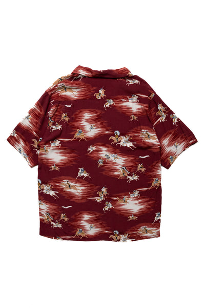 Rayon KAMIKAZE Aloha Shirt - Burgundy