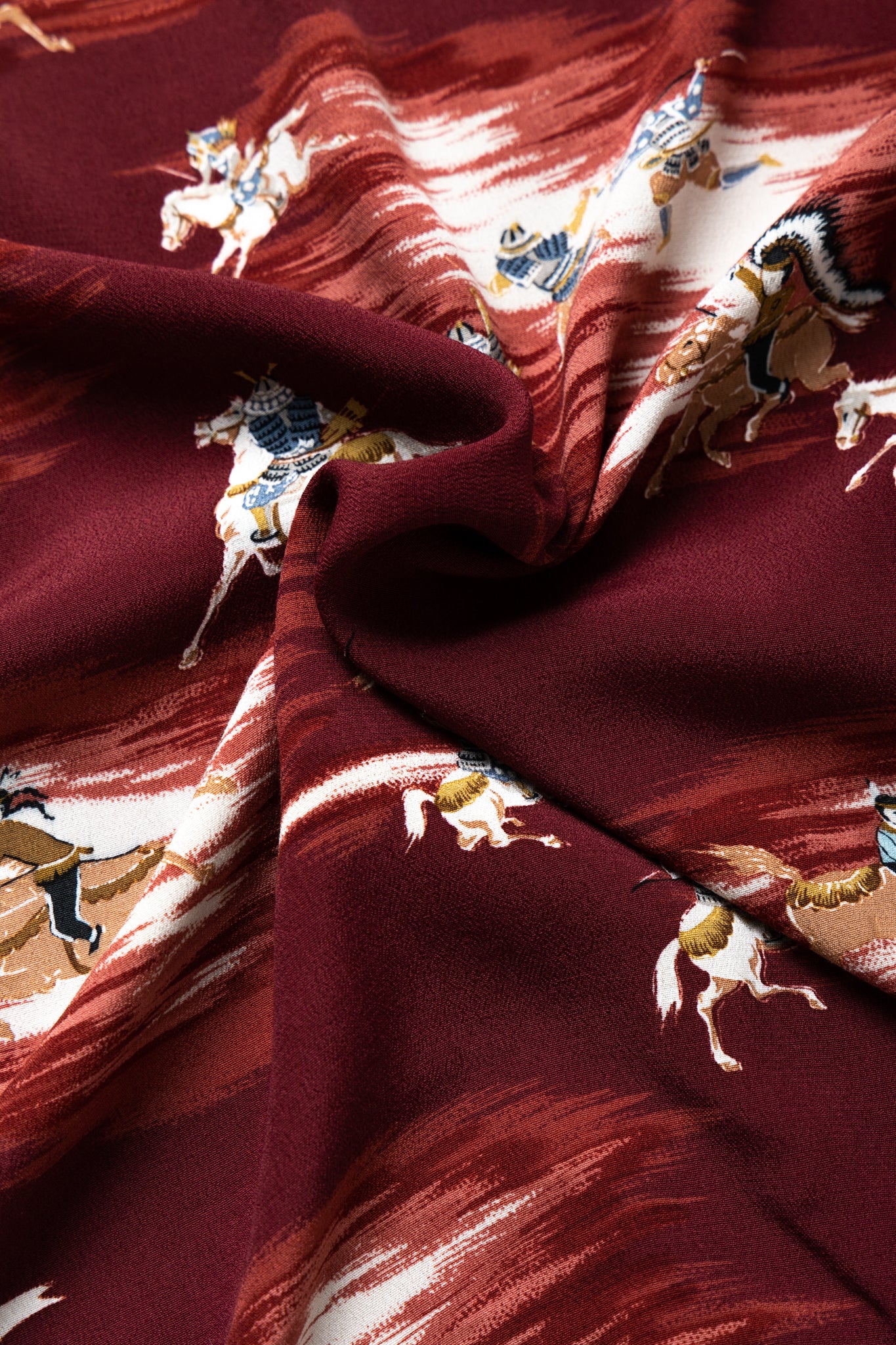 Rayon KAMIKAZE Aloha Shirt - Burgundy