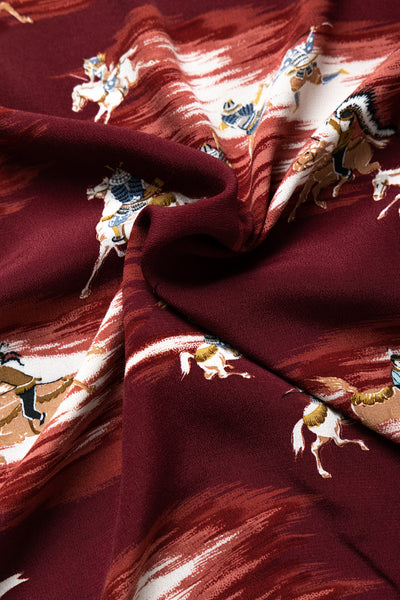 Rayon KAMIKAZE Aloha Shirt - Burgundy
