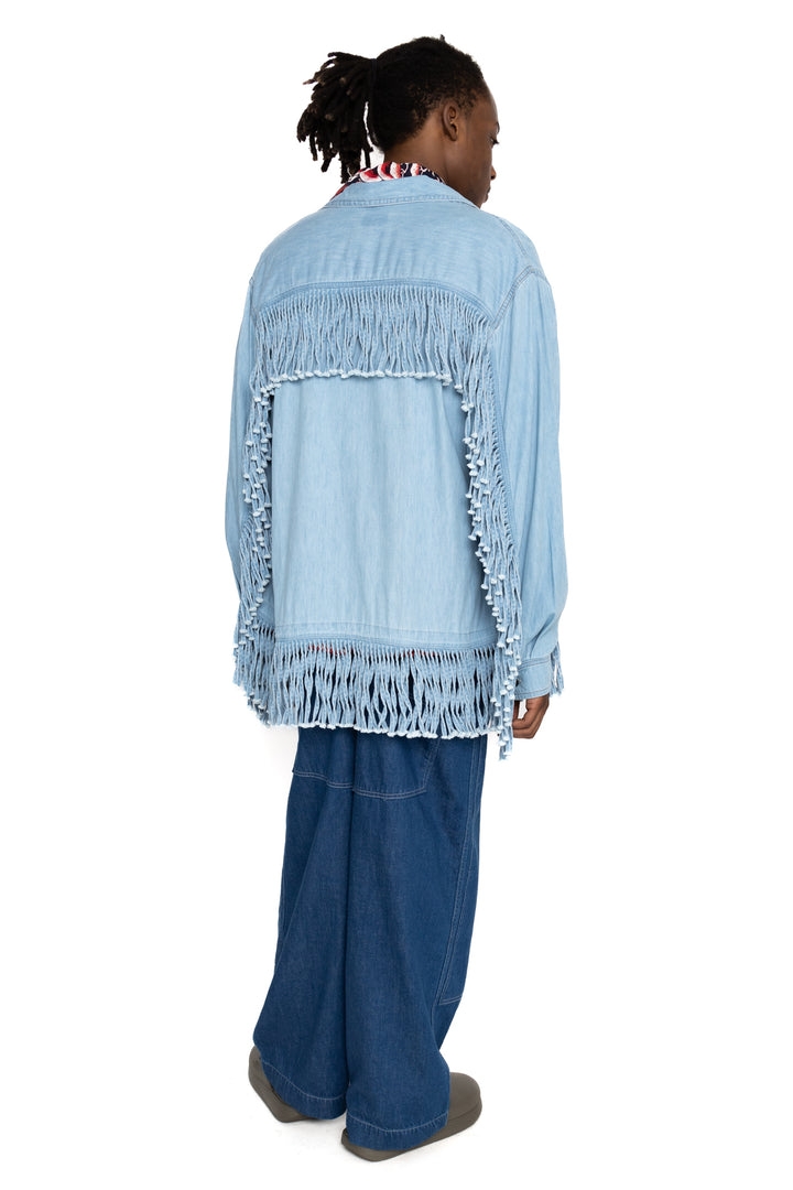 Kapital 5.5oz Denim Fringe Board Shirt – BLUE IN GREEN SOHO Kapital 5.5oz Denim Fringe Board Shirt – BLUE IN GREEN SOHO