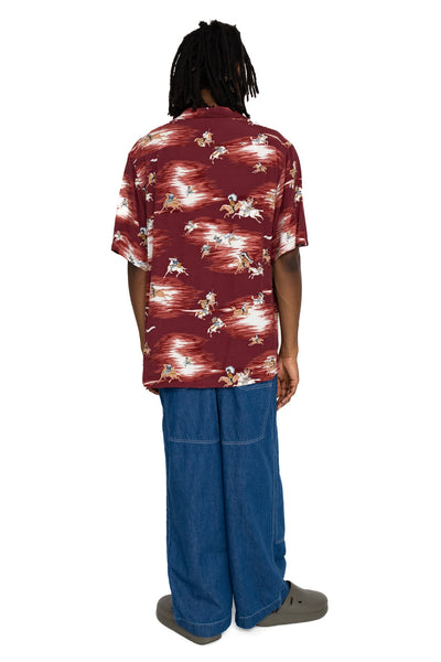 Rayon KAMIKAZE Aloha Shirt - Burgundy