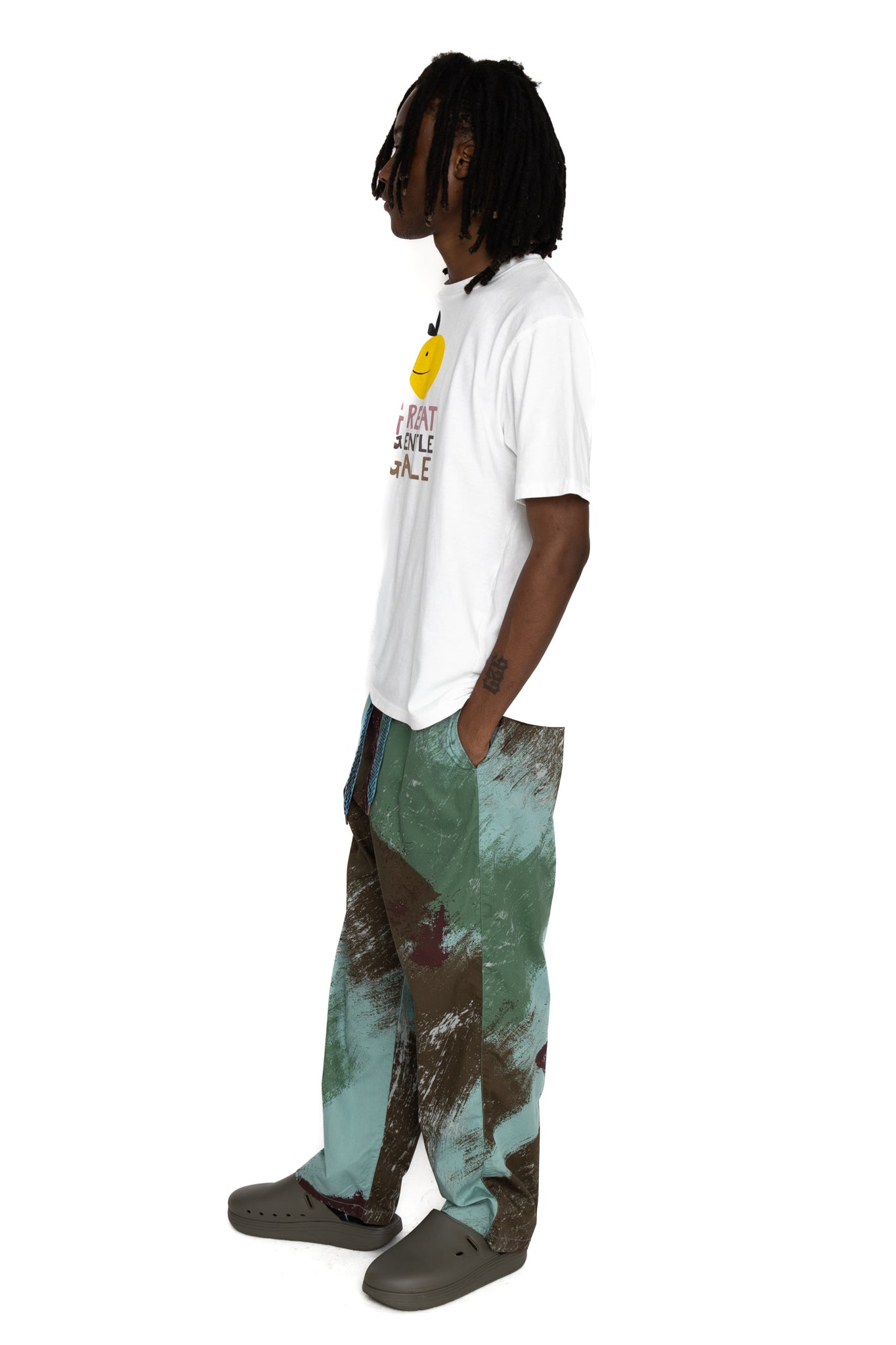 Combed Burberry BRUSH-CAMO EASY Pants - Turquoise